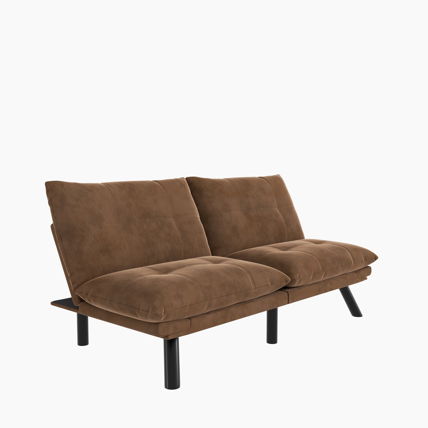 Luxe Divine Collection ~ Leather Feeling Brown Convertible Folding Modern Sofa Bed