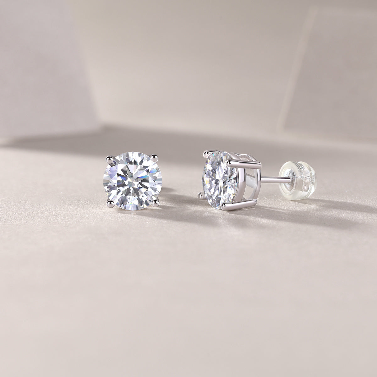 Luxe Divine Collection ~ Moissanite Silver Stud Earrings