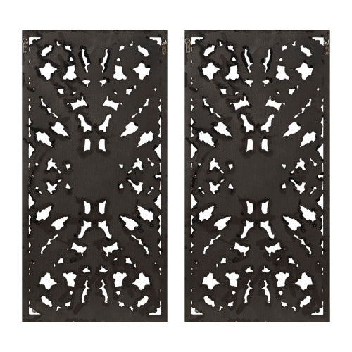 Luxe Divine Collection ~ Distressed Carved Wood 2-piece Wall Decor Set