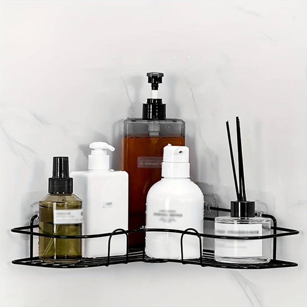 Luxe Divine Collection ~ Wall Mounted Bathroom Shelf, Shower Caddy Rack, No Punching Triangle Storage Rack For Bathroom or Kitchen