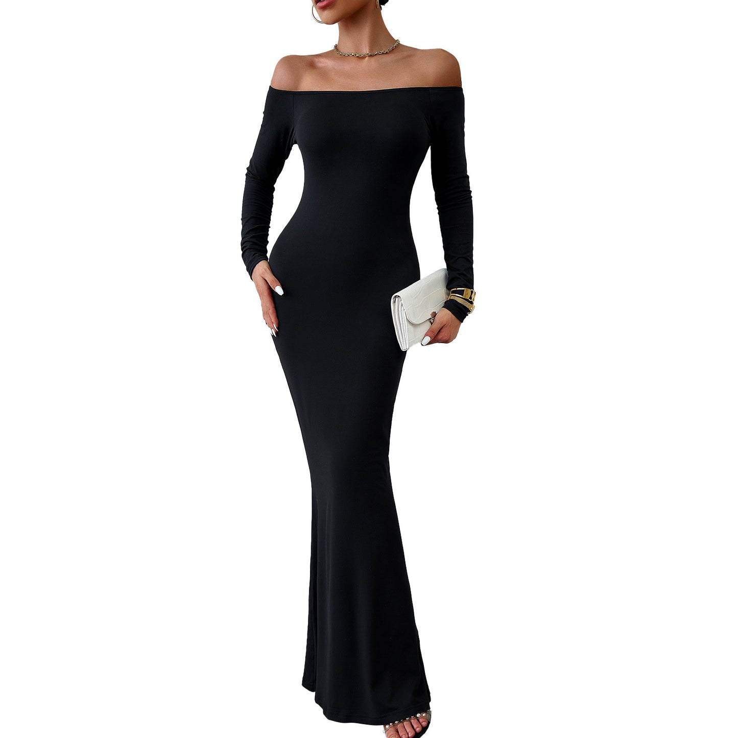 Luxe Divine Collection ~ Women's Fashionable Slim-fit Off-shoulder Dress