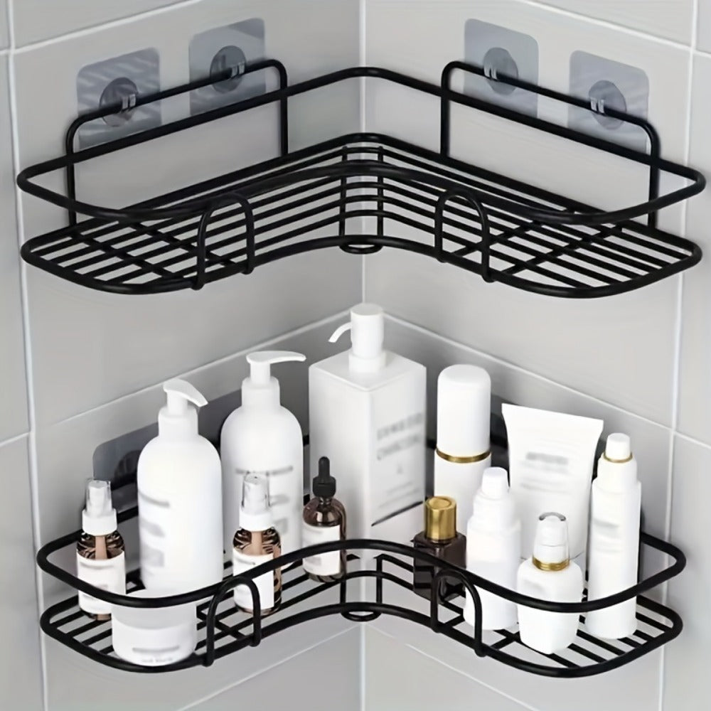 Luxe Divine Collection ~ Wall Mounted Bathroom Shelf, Shower Caddy Rack, No Punching Triangle Storage Rack For Bathroom or Kitchen