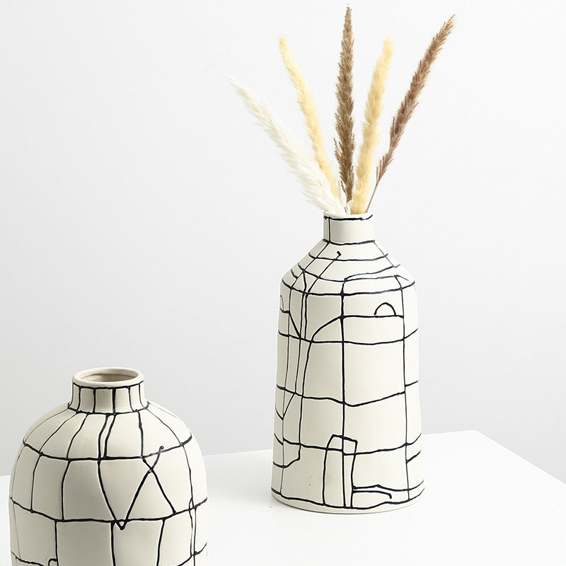 Luxe Divine Collection ~ Italian Minimalist Hand-painted Ceramic Vase