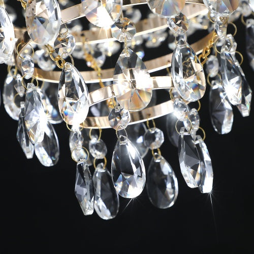 Luxe Divine Collection ~ Golden Crystal Chandelier, Large Modern Luxury Chandelier, Suitable For Living Room, Dining Room, Bedroom, Hallway - Bulb not Included