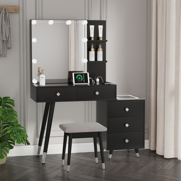 Luxe Divine Collection ~ Black Vanity Dressing Table Set