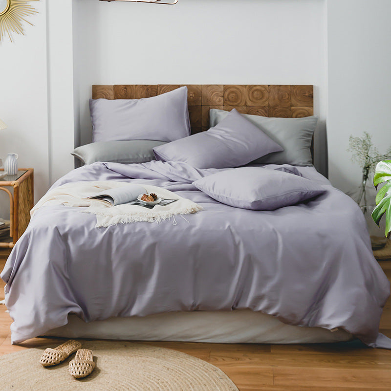 Luxe Divine Collection ~ Luxury Pure Color Tencel Four-piece Bedding Set Silky