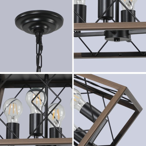 Luxe Divine Collection ~ Farmhouse Chandelier 4 Lights Vintage Antique Chandelier Lamps -no Bulbs Incld.