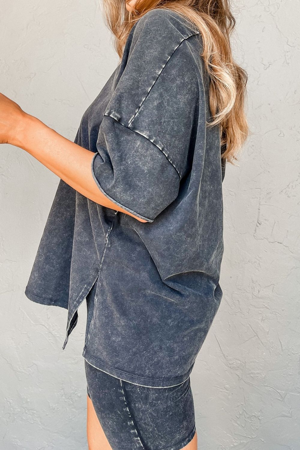Luxe Divine Collection ~ V-Neck Dropped Shoulder Top and Shorts Set