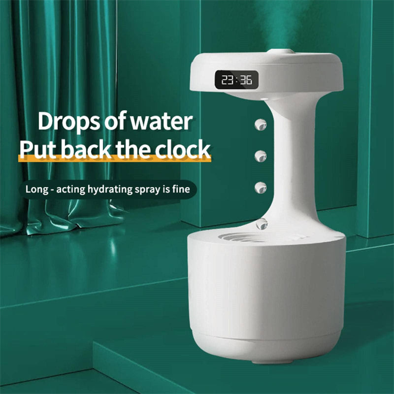 Luxe Divine Collection ~ Anti-Gravity Humidifier With Clock Water Drop Backflow Aroma Diffuser