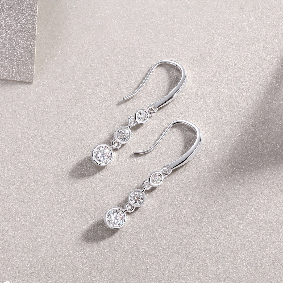 Luxe Divine Collection ~ Classic Multi-diamond Set Moissanite Silver Earrings