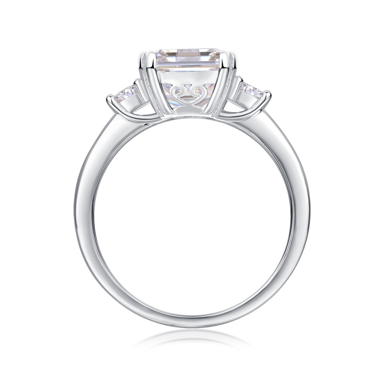 Luxe Divine Collection ~ Baguette Diamond Moissanite Silver Ring