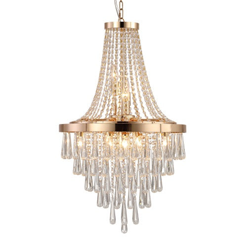 Luxe Divine Collection ~ Golden Crystal Chandelier, Large Modern Luxury Chandelier For Living Room, Dining Room, Bedroom, Hallway - Bulb Not Included