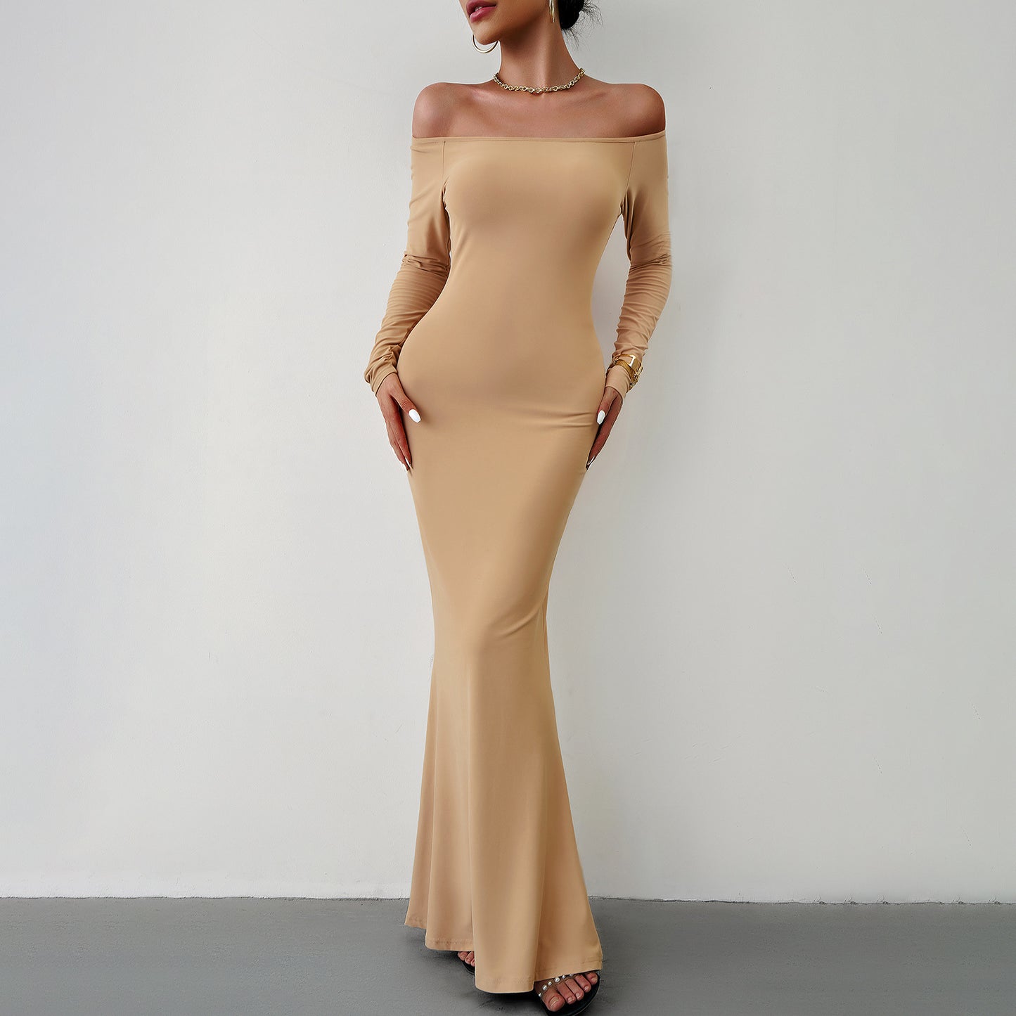 Luxe Divine Collection ~ Women's Fashionable Slim-fit Off-shoulder Dress