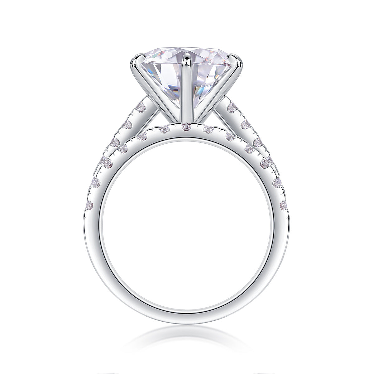 Luxe Divine Collection ~ Large Cluster Moissanite/Silver Ring Set