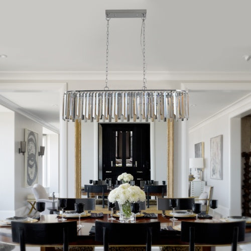 Luxe Divine Collection ~ Modern Oval Crystal Chandelier Luxury Home Decor Fixtures - No Bulbs