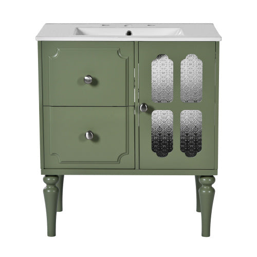 Luxe Divine Collection ~ Vintage Style 30inch Bathroom Vanity With Ceramic Sink Combination