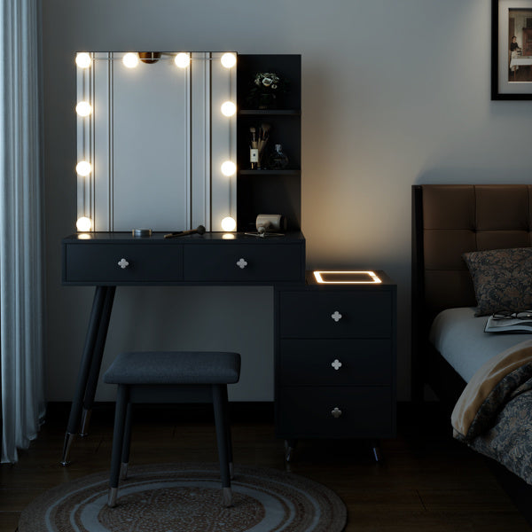 Luxe Divine Collection ~ Black Vanity Dressing Table Set