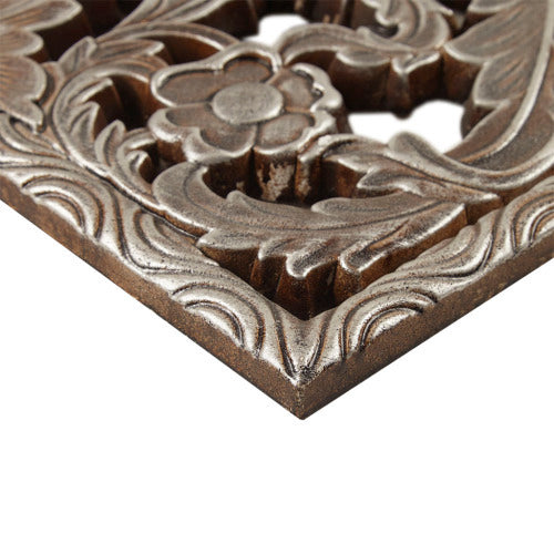 Luxe Divine Collection ~ Distressed Carved Wood 2-piece Wall Decor Set