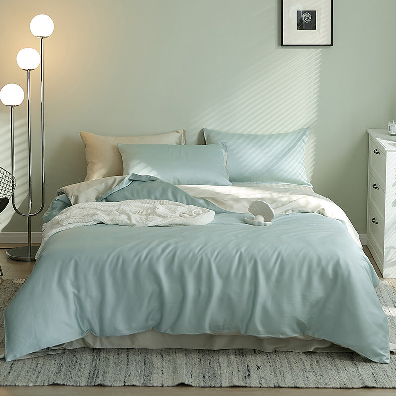 Luxe Divine Collection ~ Luxury Pure Color Tencel Four-piece Bedding Set Silky