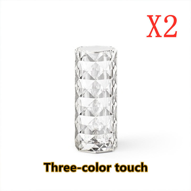 Luxe Divine Collection ~ Crystal Lamp USB Table Lamps, Touch Dimming, Diamond Night Light, Projector Home Decor