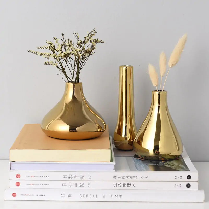 Luxe Divine Collection ~ Luxury Plated Gold Vase, Sold Separately