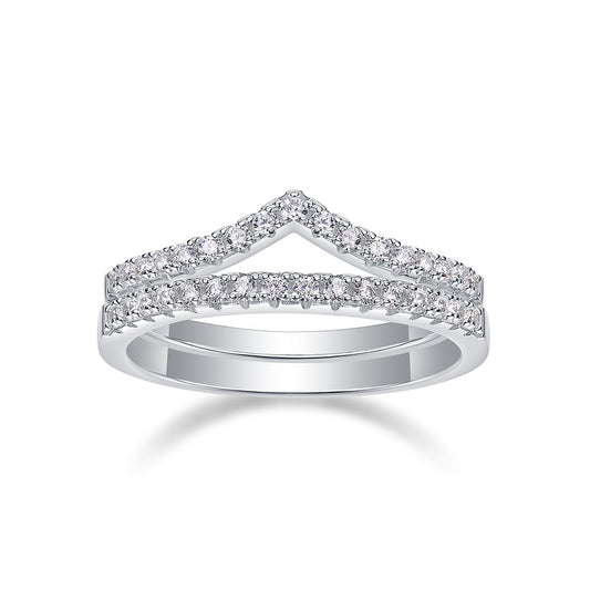 Luxe Divine Collection ~ Crown Diamond Moissanite Silver Ring