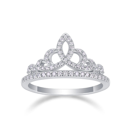 Luxe Divine Collection ~ Crown Diamond Ring Luxury And Stylish Moissanite Silver Ring