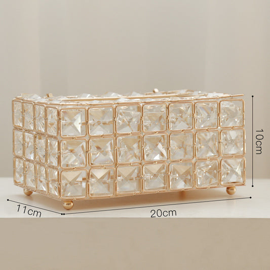 Nordic Light Luxury Crystal Glass Tissue Box