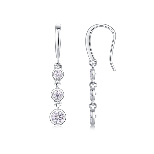 Luxe Divine Collection ~ Classic Multi-diamond Set Moissanite Silver Earrings