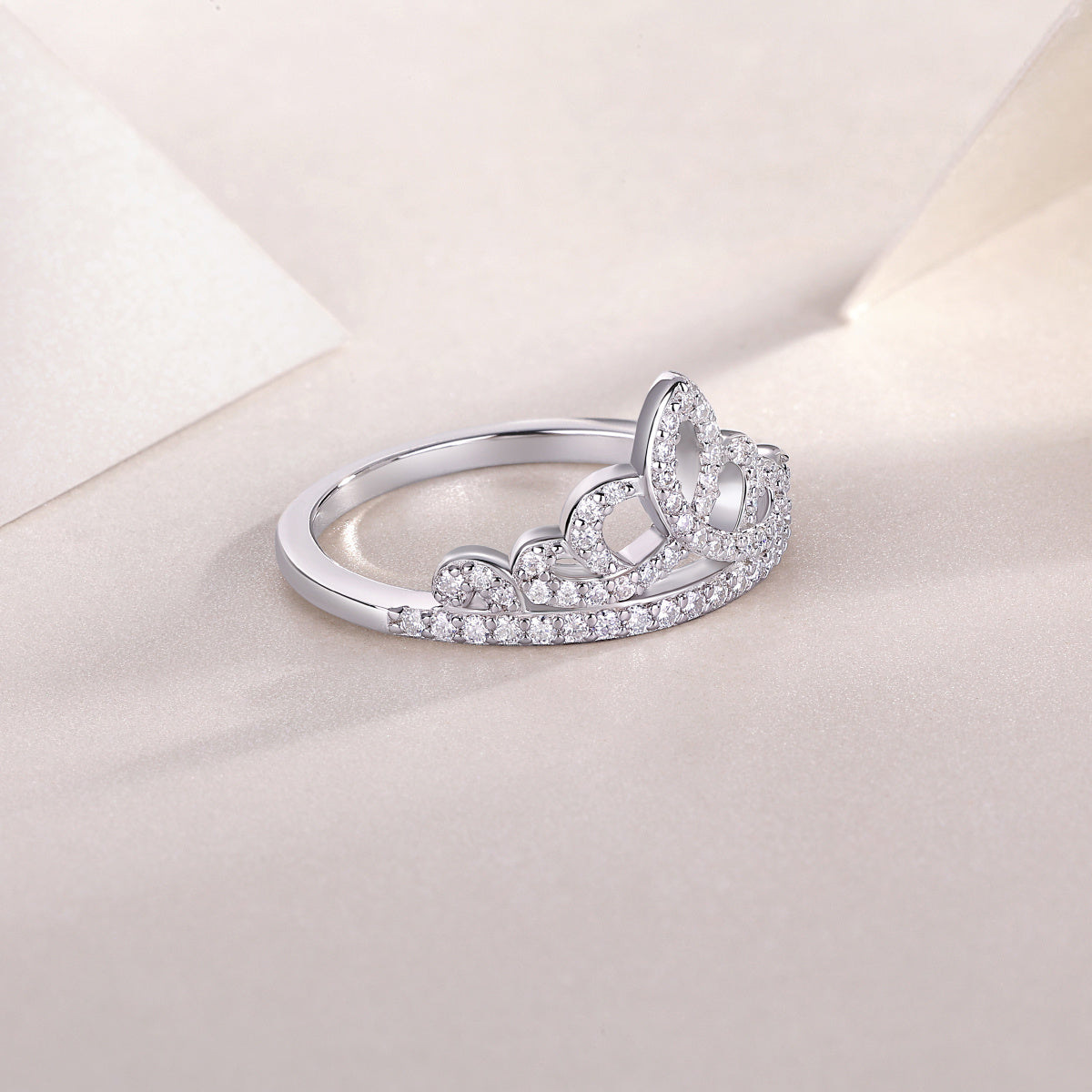 Luxe Divine Collection ~ Crown Diamond Ring Luxury And Stylish Moissanite Silver Ring