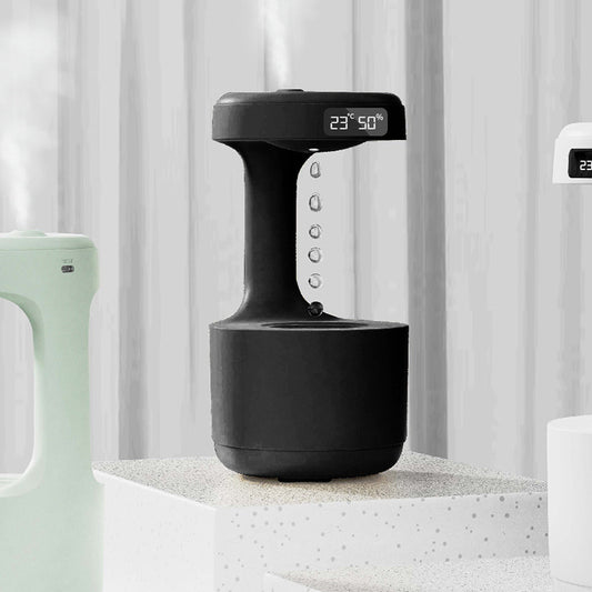 Luxe Divine Collection ~ Anti-Gravity Humidifier With Clock Water Drop Backflow Aroma Diffuser