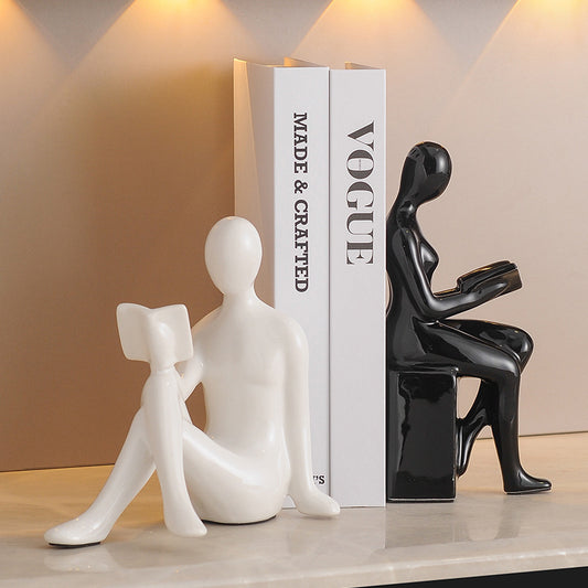 Luxe Divine Collection ~ Modern Bookends Character Ornaments for Home Decor Set