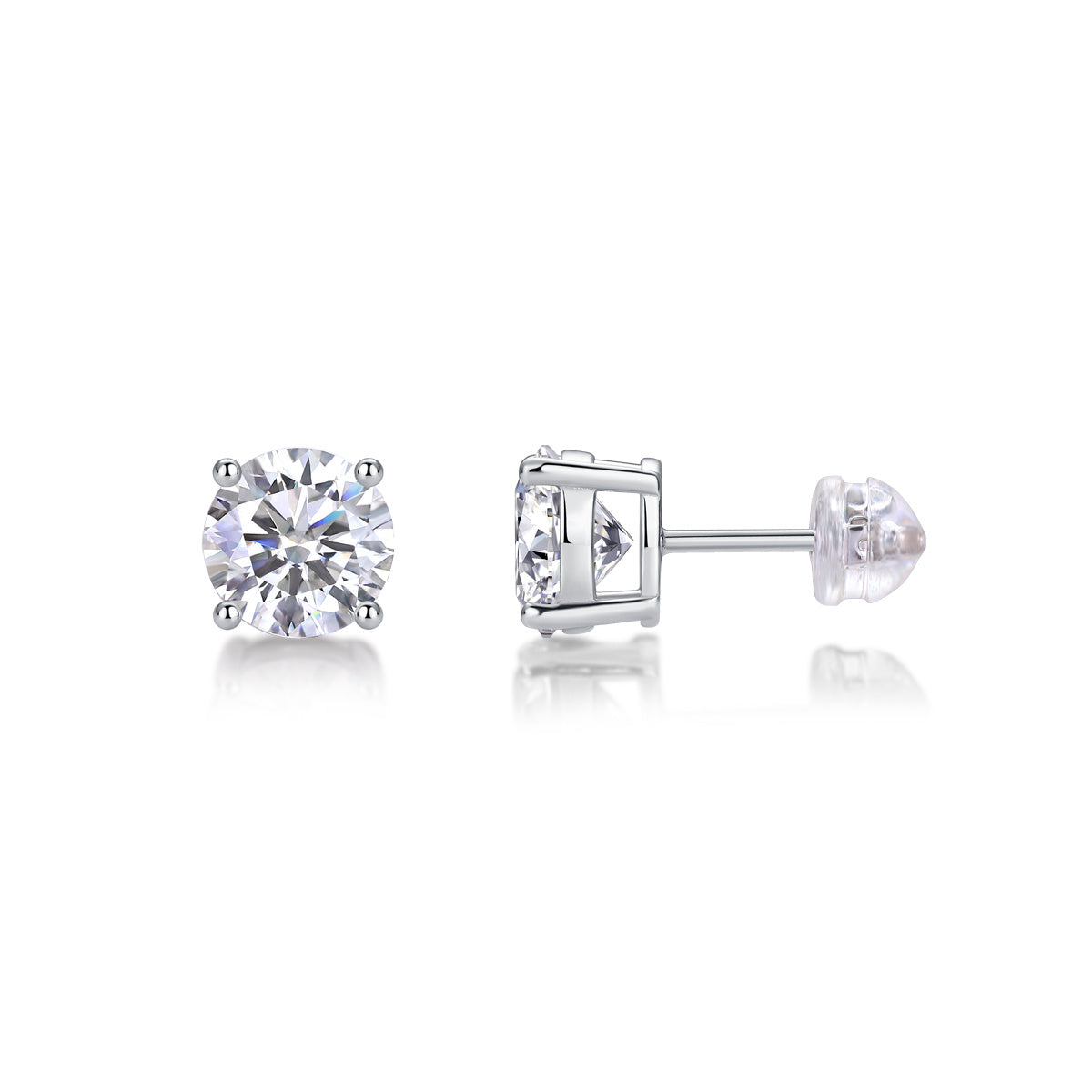 Luxe Divine Collection ~ Moissanite Silver Stud Earrings