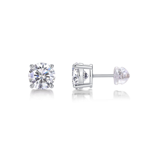 Luxe Divine Collection ~ Moissanite Silver Stud Earrings