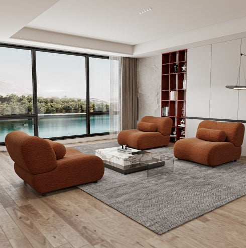 Luxe Divine Collection ~ Contemporary Modular Sofa With Plush Chenille Upholstery - 3-Seat Sectional With Deep Seating & Soft Backrest
