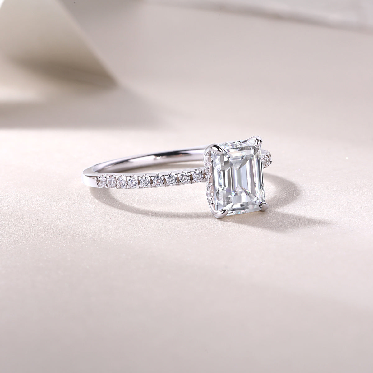 Luxe Divine Collection ~ Square Diamond Ring Luxury Fashion Set Moissanite Silver Ring