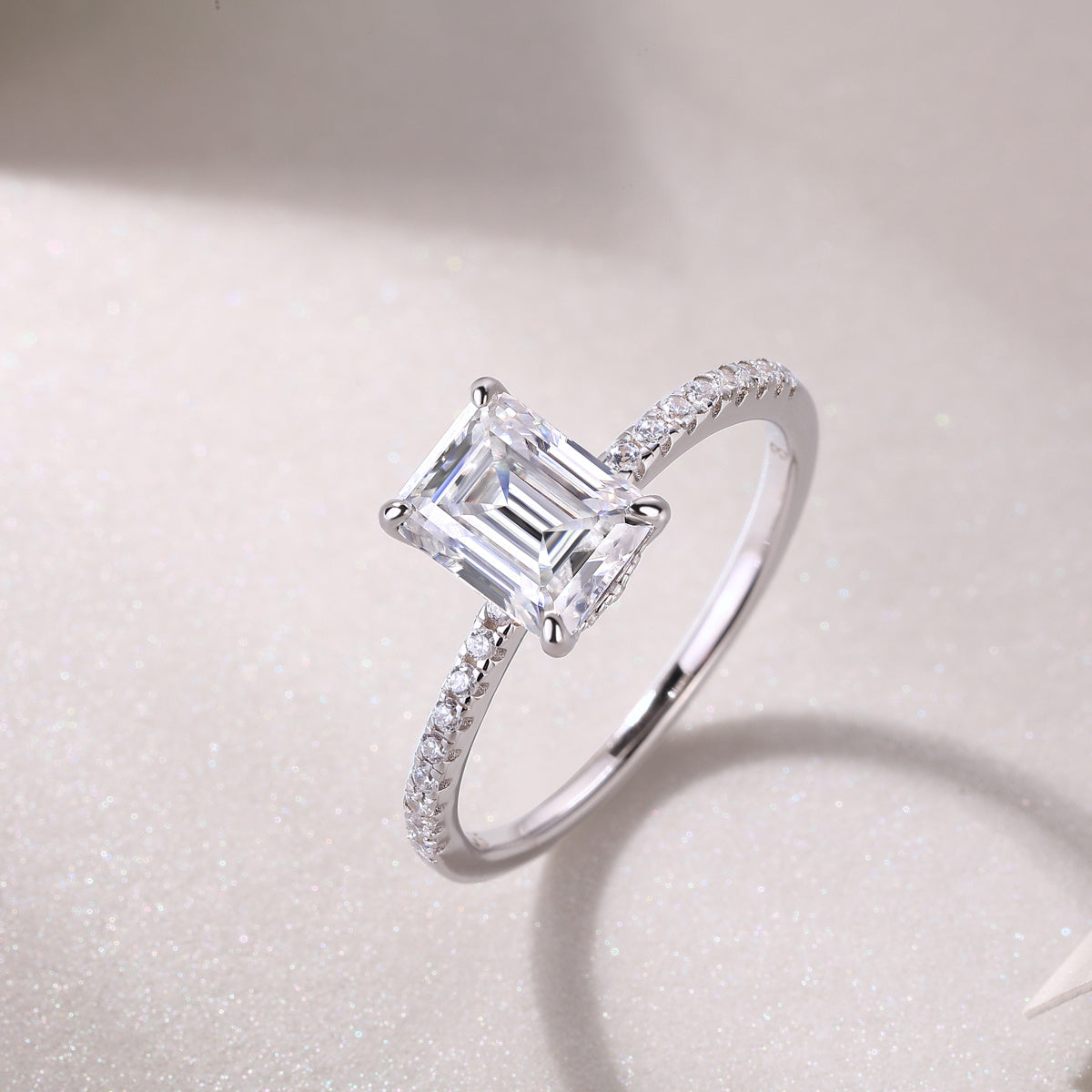 Luxe Divine Collection ~ Square Diamond Ring Luxury Fashion Set Moissanite Silver Ring
