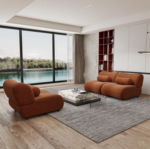 Luxe Divine Collection ~ Contemporary Modular Sofa With Plush Chenille Upholstery - 3-Seat Sectional With Deep Seating & Soft Backrest