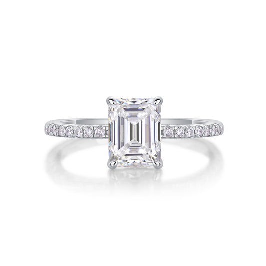 Luxe Divine Collection ~ Square Diamond Ring Luxury Fashion Set Moissanite Silver Ring