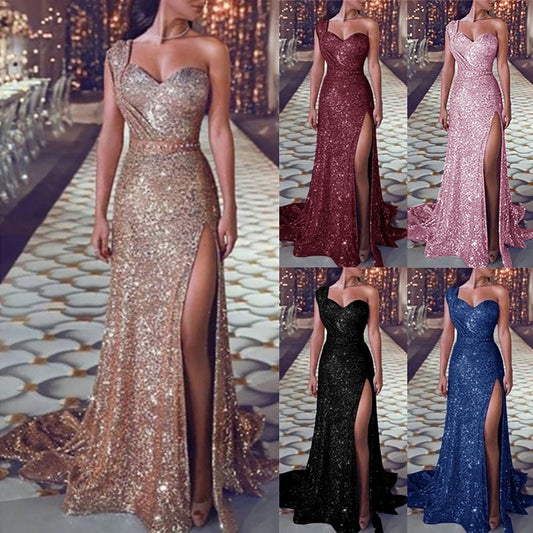 Luxe Divine Collection ~ Women's Sequin V- Neck Dress, Multiple Colors