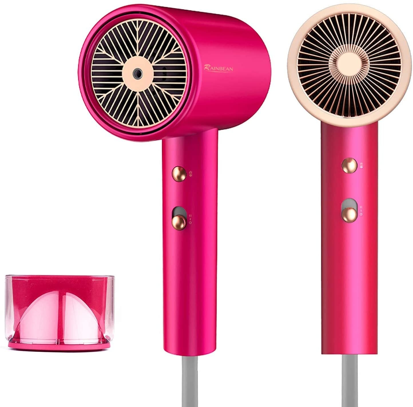 Luxe Divine Collection ~ Water Ionic Hair Dryer, 1800W Blow Dryer With Magnetic Nozzle 2 Speed And 3 Heat Settings Powerful Low Noise Fast Drying Travel Hair Dryer For Home Travel