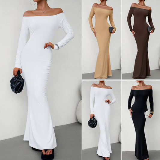 Luxe Divine Collection ~ Women's Fashionable Slim-fit Off-shoulder Dress
