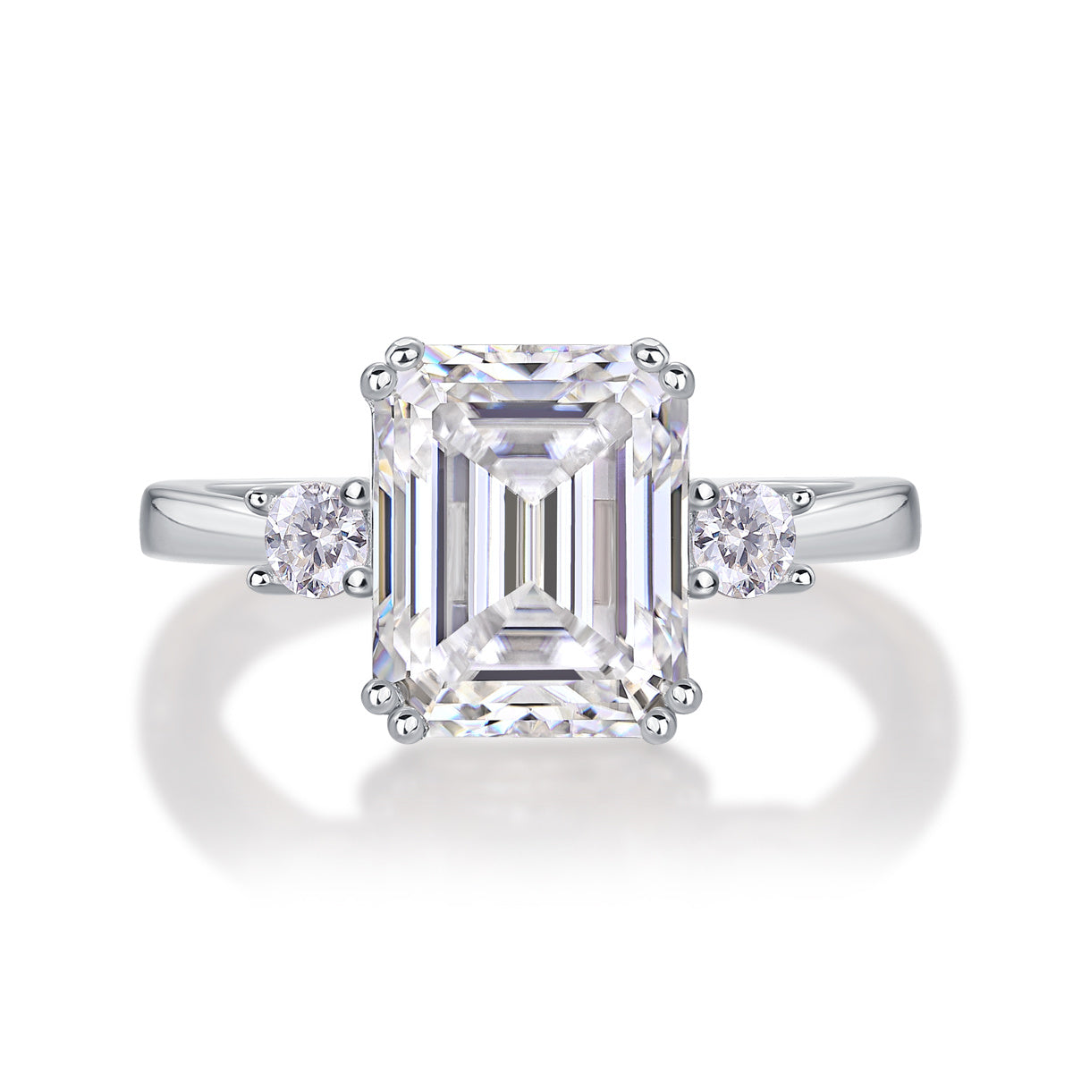 Luxe Divine Collection ~ Baguette Diamond Moissanite Silver Ring
