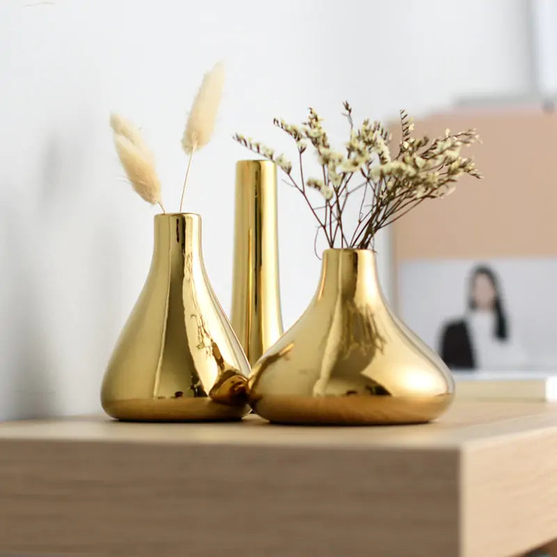 Luxe Divine Collection ~ Luxury Plated Gold Vase, Sold Separately