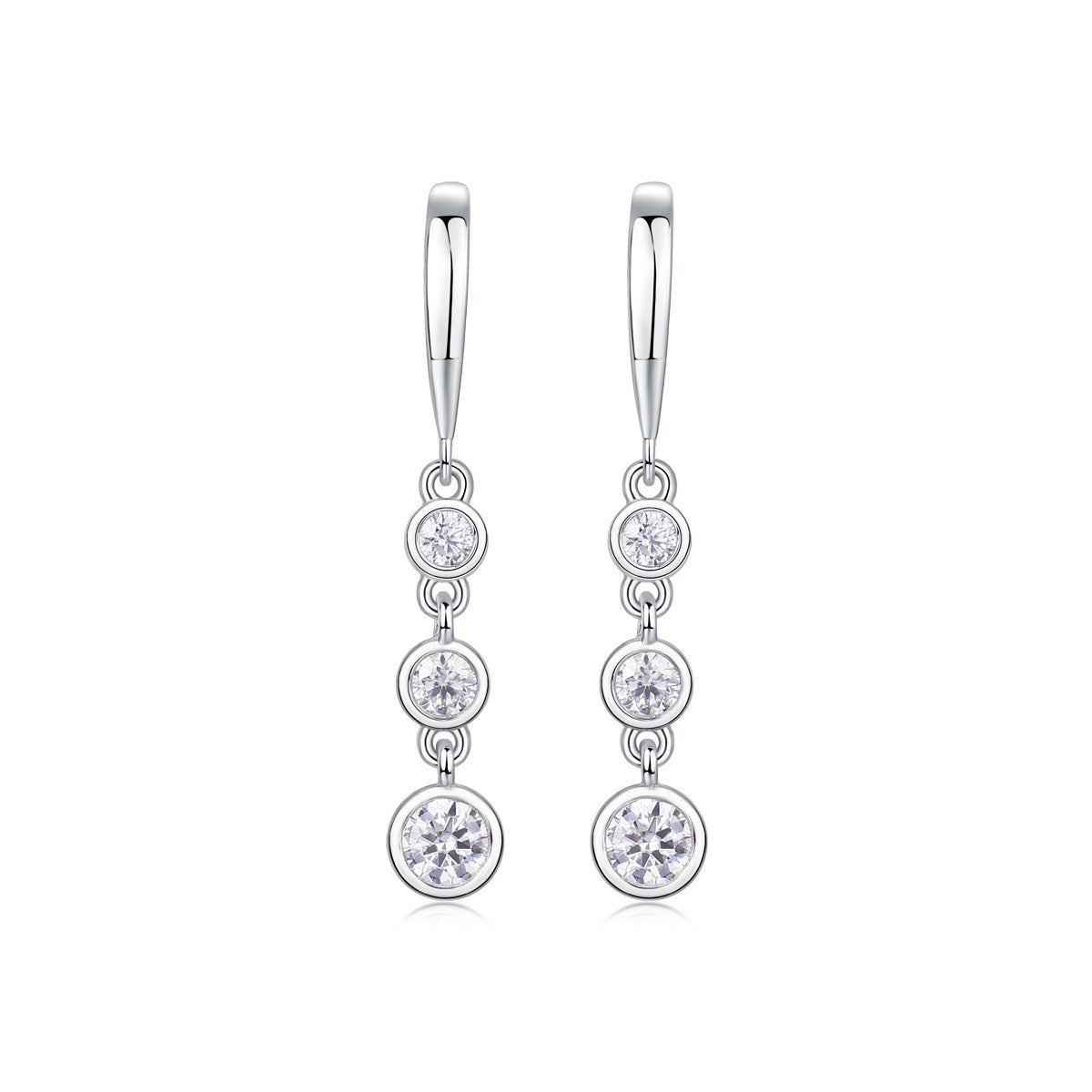 Luxe Divine Collection ~ Classic Multi-diamond Set Moissanite Silver Earrings