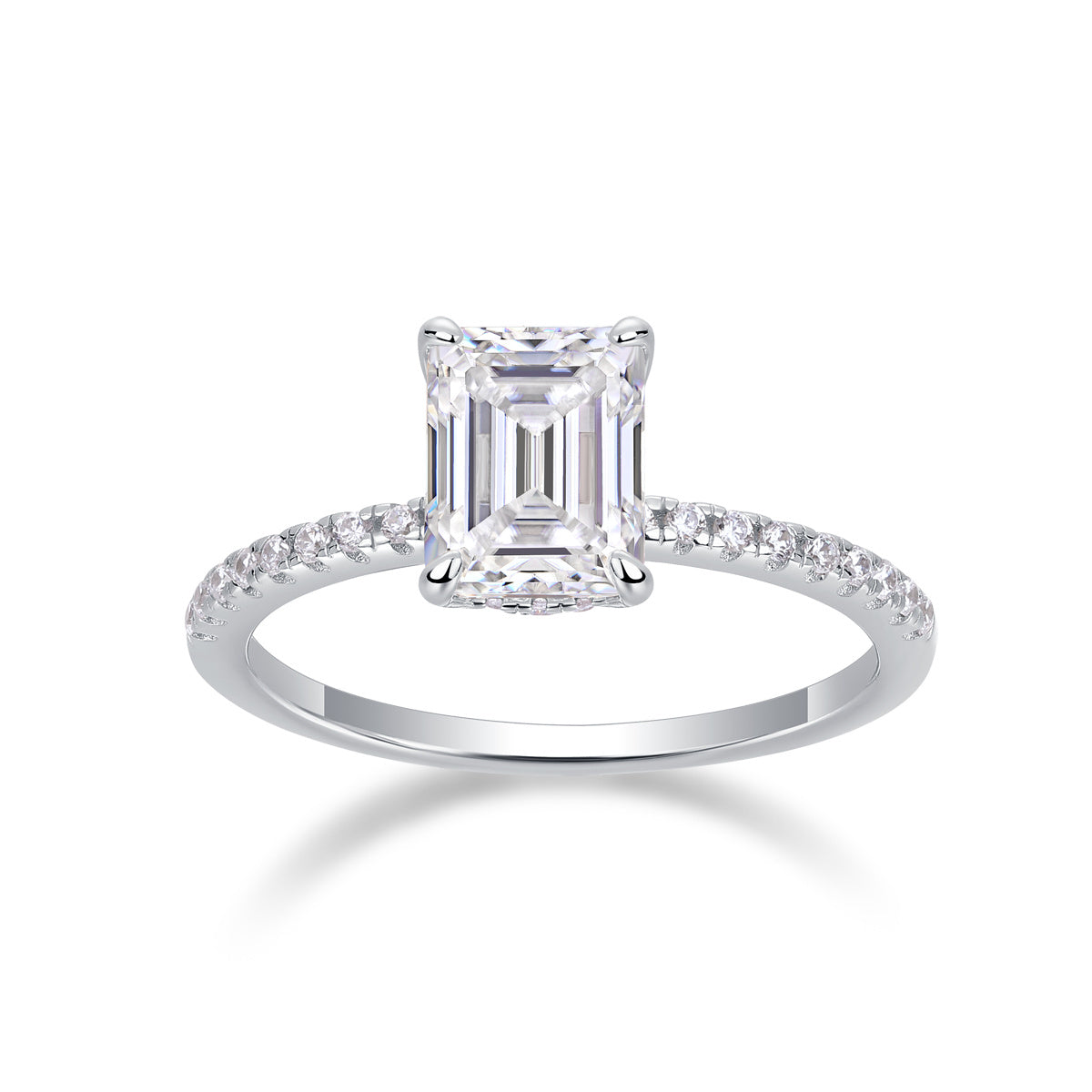 Luxe Divine Collection ~ Square Diamond Ring Luxury Fashion Set Moissanite Silver Ring