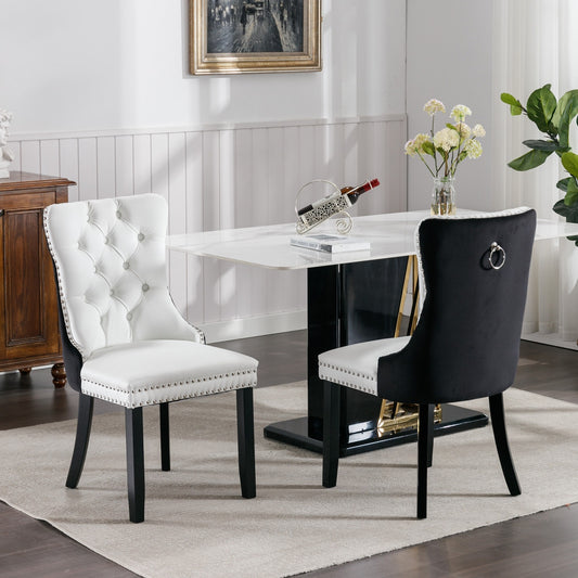 Luxe Divine Collection ~ Modern Tufted Solid Wood PU  Velvet Chair