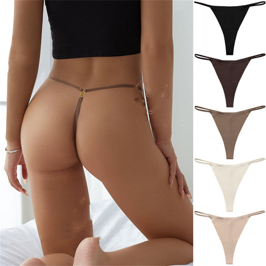 Luxe Divine Collection ~ Seamless Thin Belt Buckle T-shaped Panties T-string For Women
