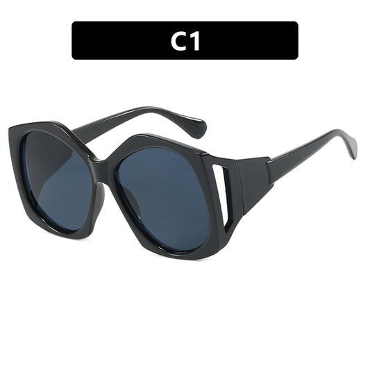 Luxe Divine Collection ~ Large Frame Irregular Polygon Sunglasses, Multiple Colors