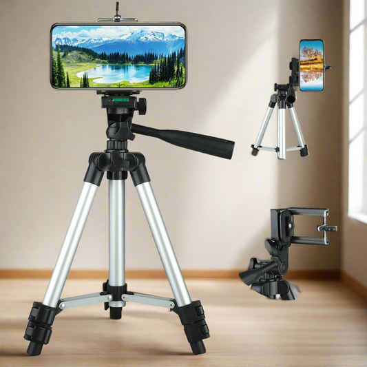 Luxe Divine Collection ~ Professional Camera Tripod For Cell Phone, Portable, Great for Live Stream, Carry Bag Included